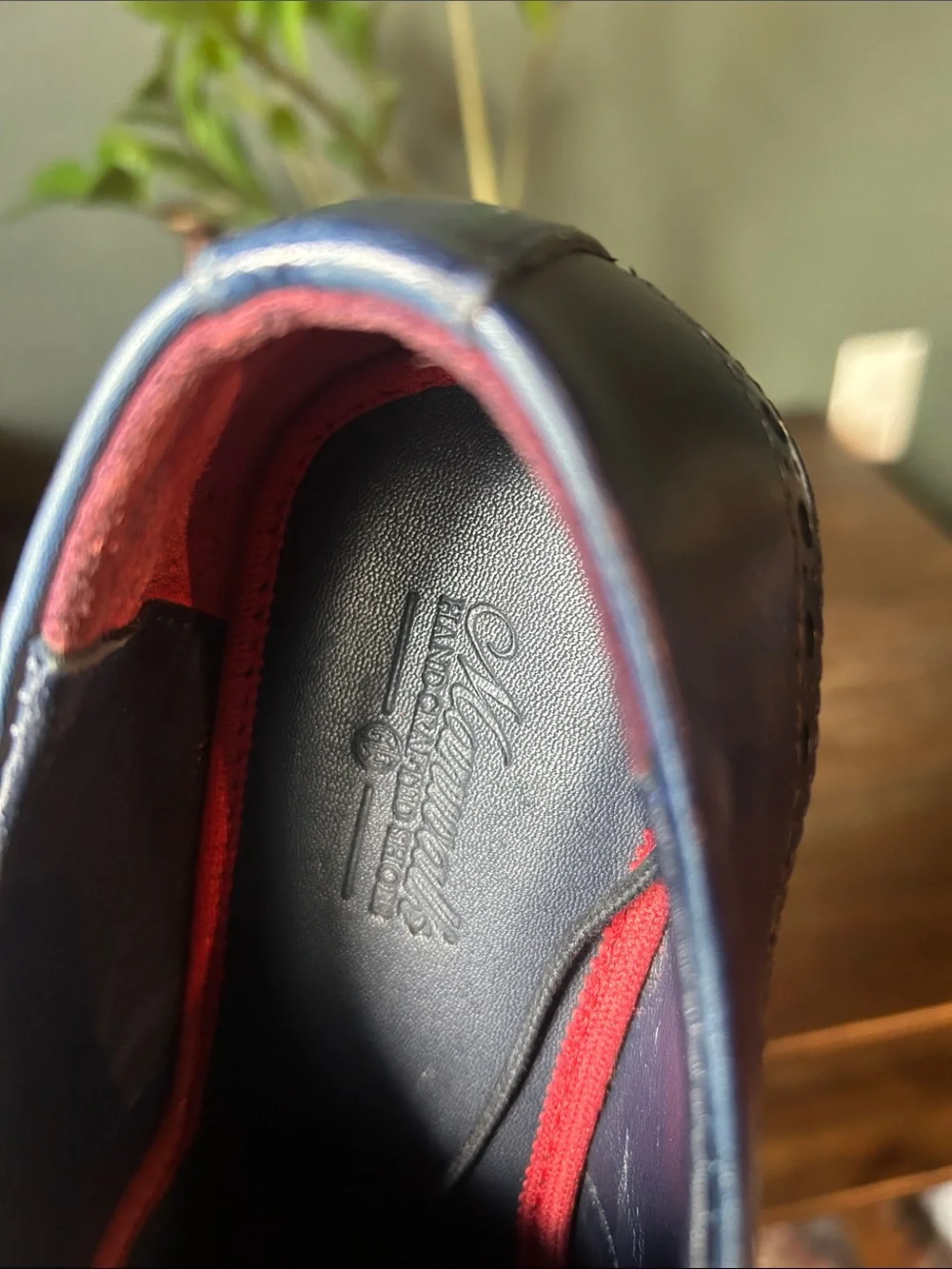 MANWALK Men's Blue Leather Cap-Toe Oxford Shoes